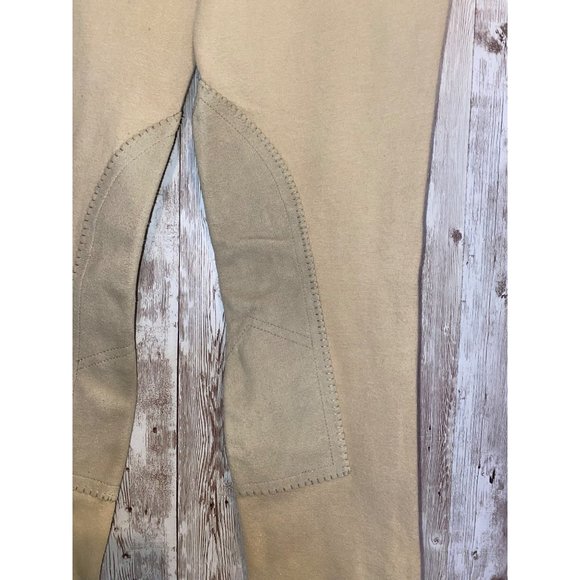 On Course Cotton Lycra Cream Equine Horse-Riding Pants Breeches Elastic Stirrup - Picture 5 of 12